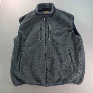 Drake Waterfowl Mens 2X Sherpa Fleece Vest Blue Gray Full Zip Hunting Outdoor